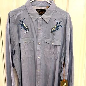 Limited Edition 10th Anniversary Gaucho Snap Shirt by Howler Brothers. XL, NWT